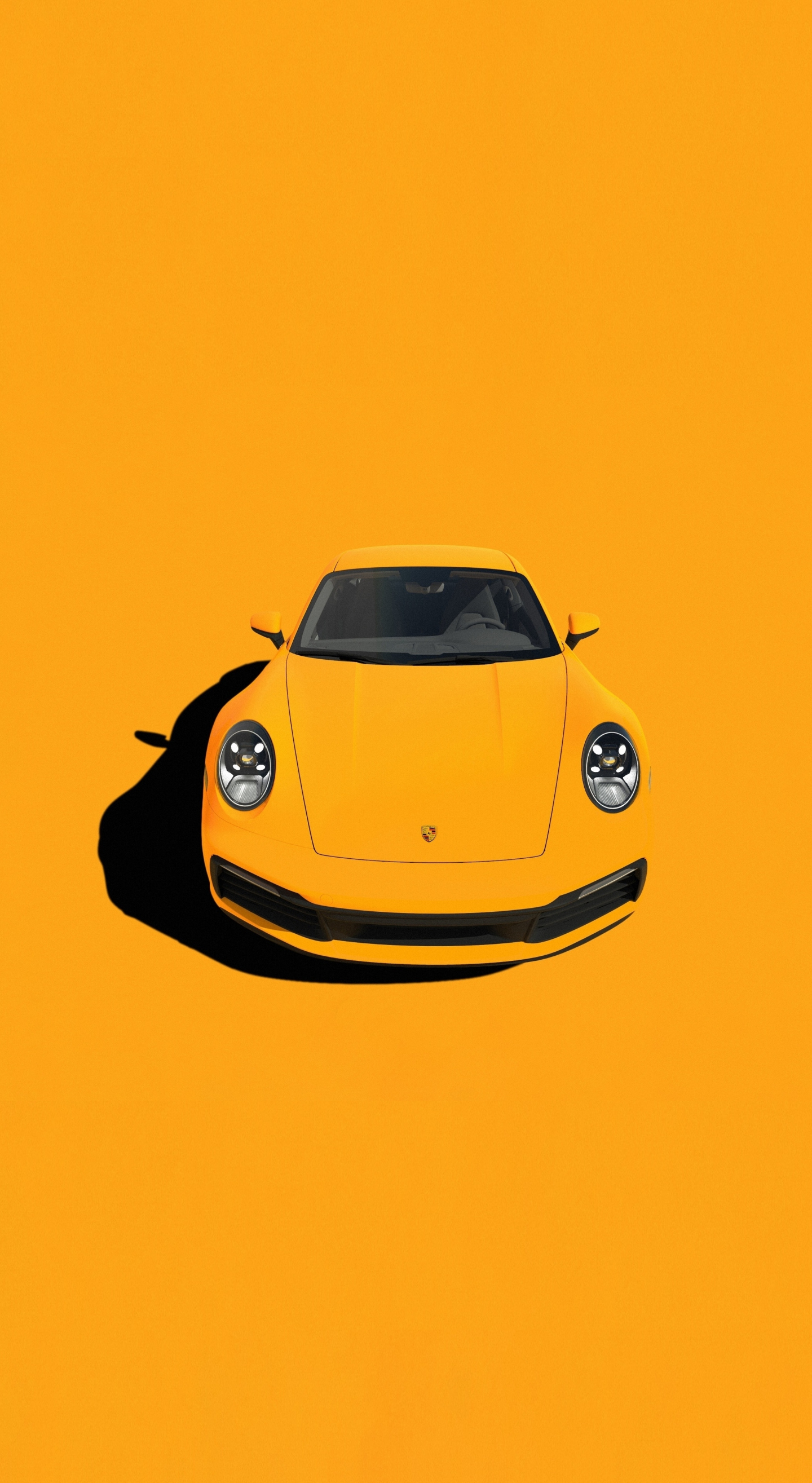 Download wallpaper 1440x2630 porsche 911, yellow sportcar, minimal ...