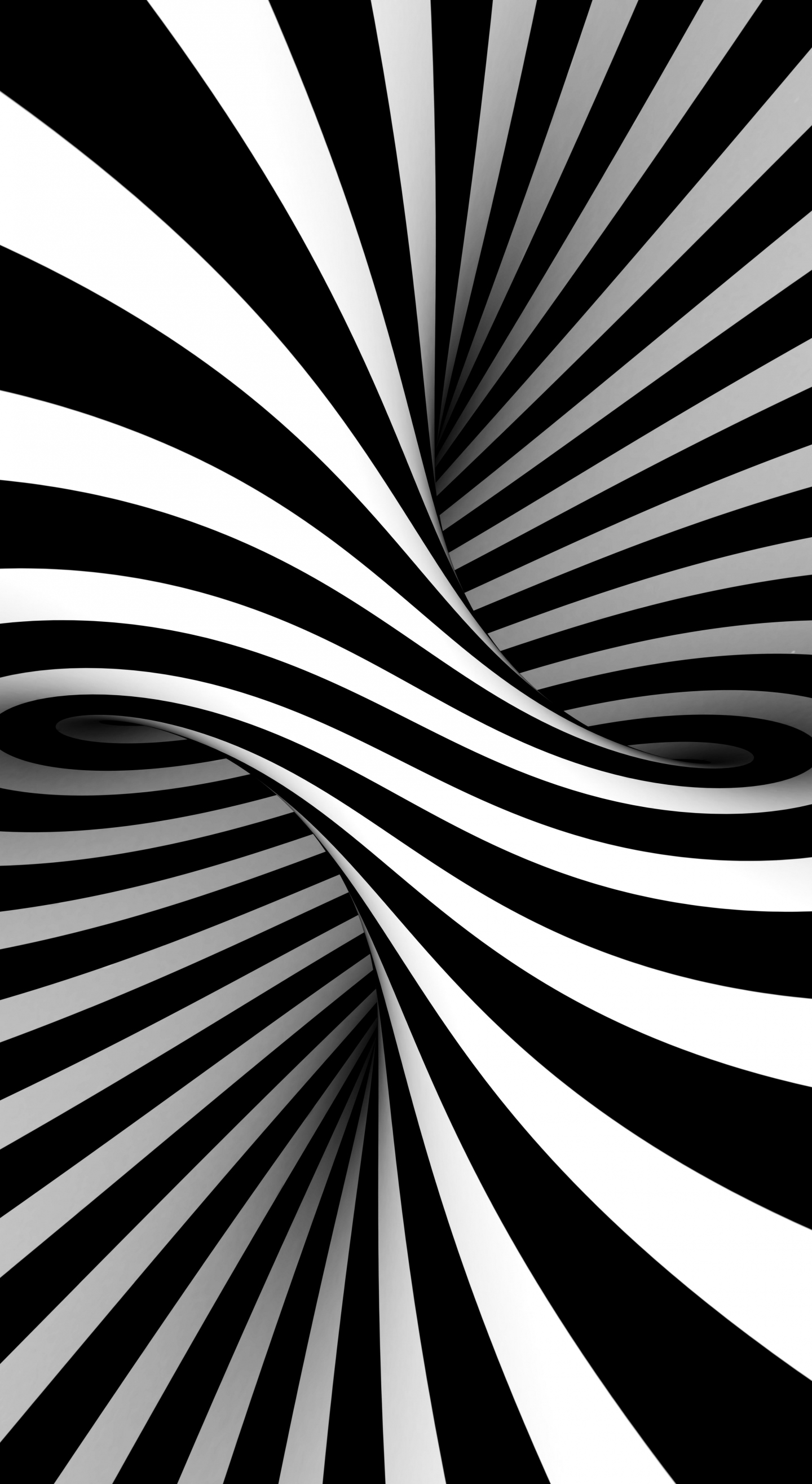 Download wallpaper 1440x2630 bw, black-white, stripes, optical illusion ...