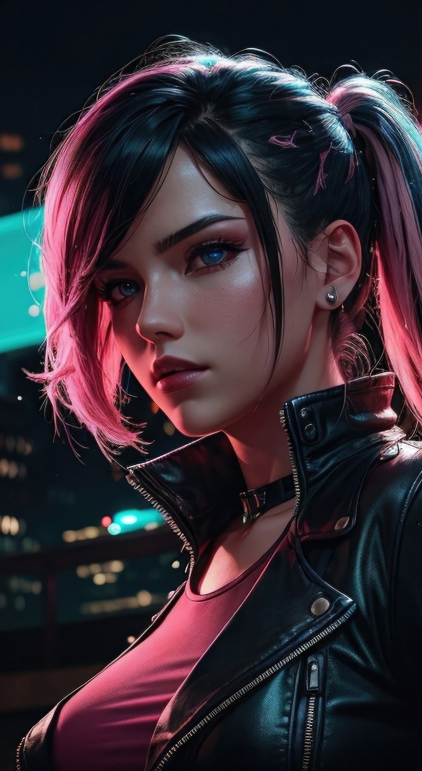 Wallpaper girl, the city, cyberpunk for mobile and desktop, section  фантастика, resolution 2304x1536 - download