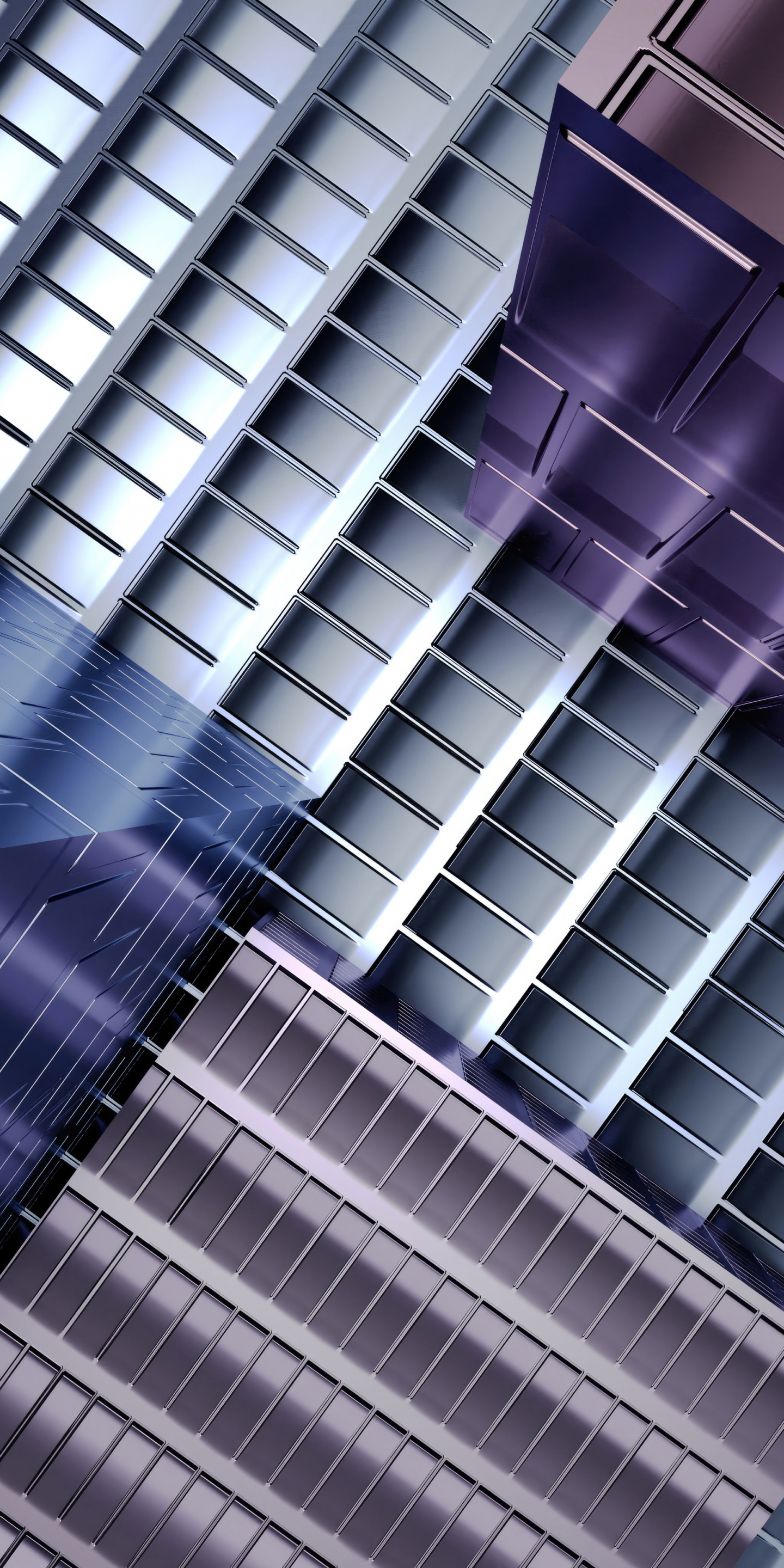 Metal grid structure, abstract, shine, 1440x2880 wallpaper