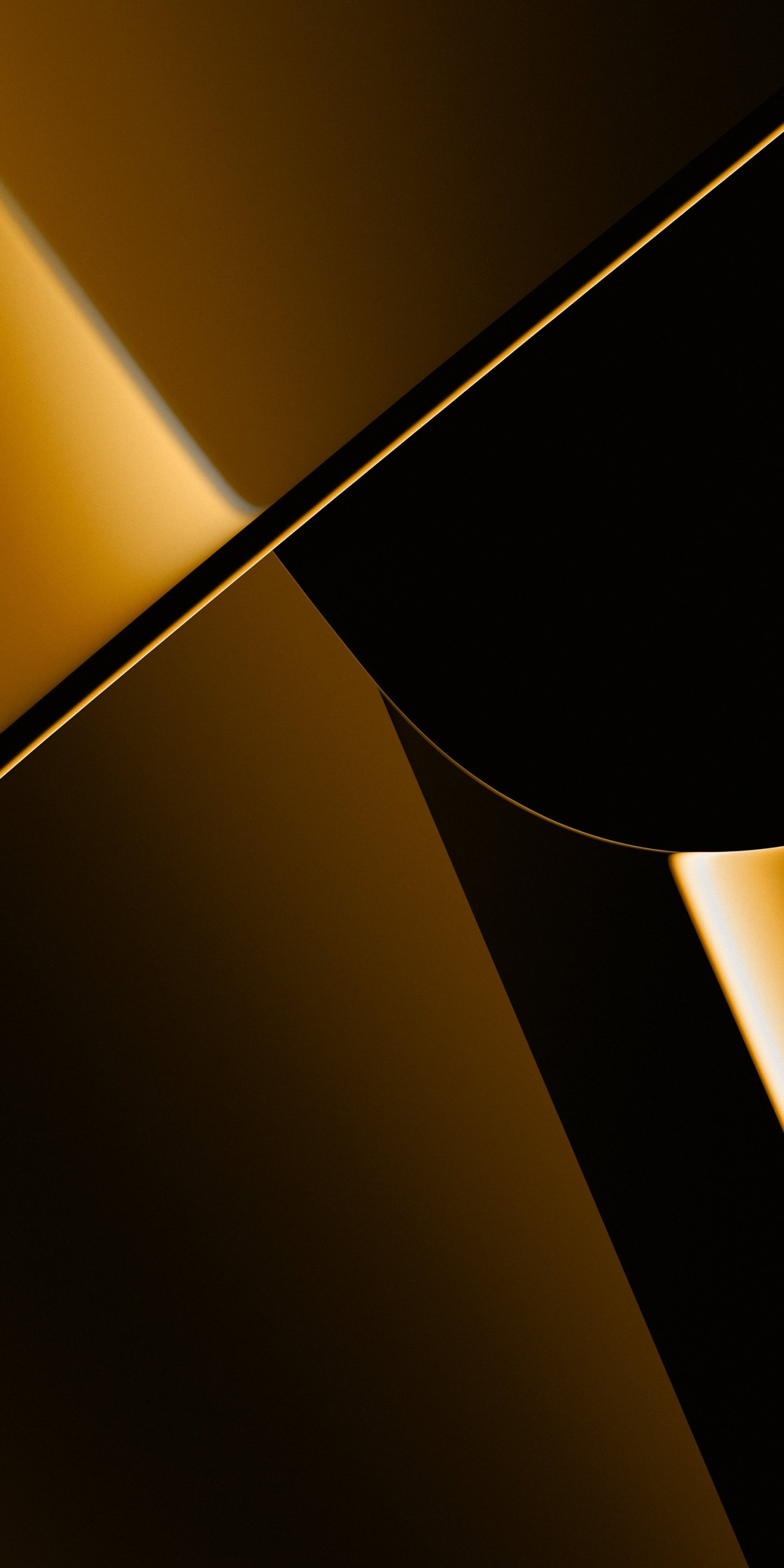 Golden surface, abstract, shapes, 1440x2880 wallpaper