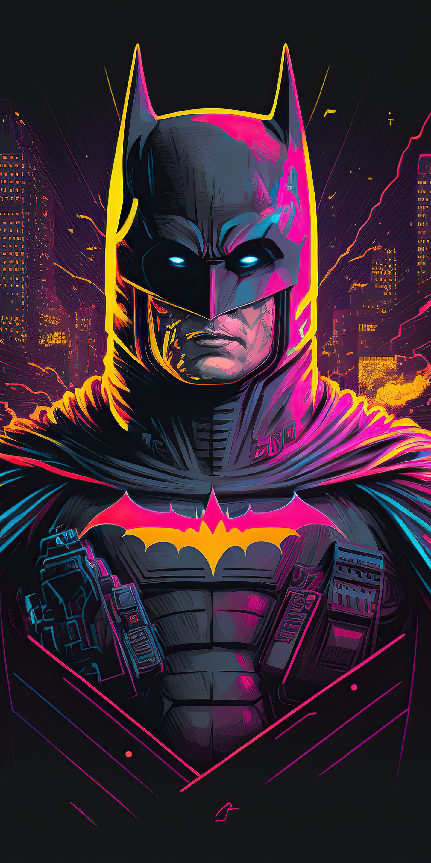Retrofied batman, superhero, 1440x2880 wallpaper