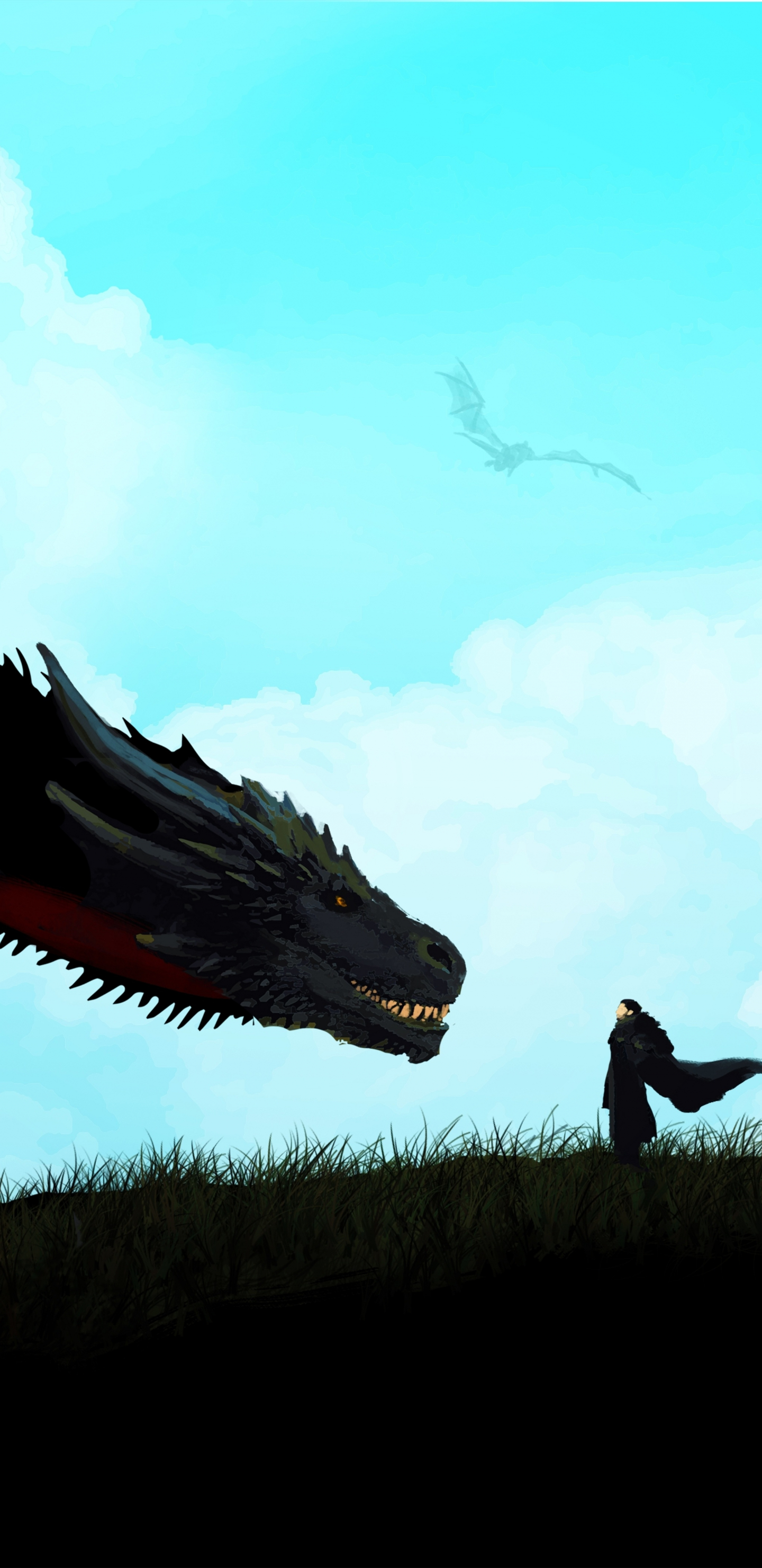 Download 1440x2960 Wallpaper Jon Snow And Dragon Game Of Thrones
