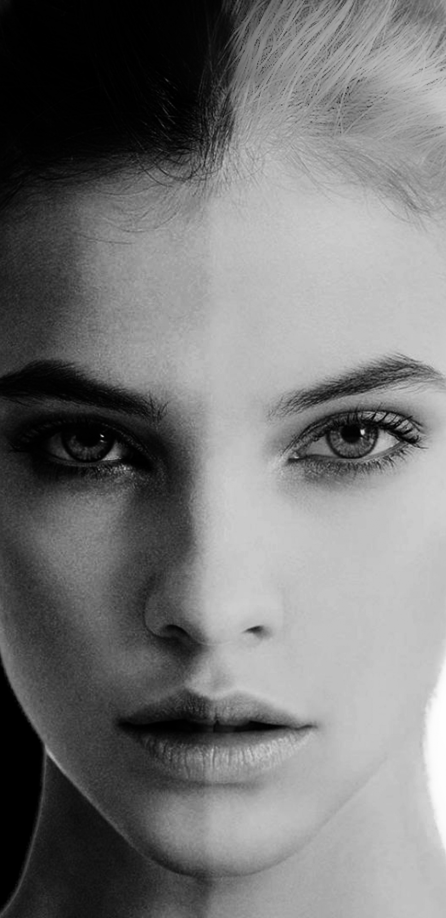 Download Wallpaper 1440x2960 Barbara Palvin Black And White Portrait Samsung Galaxy S8 