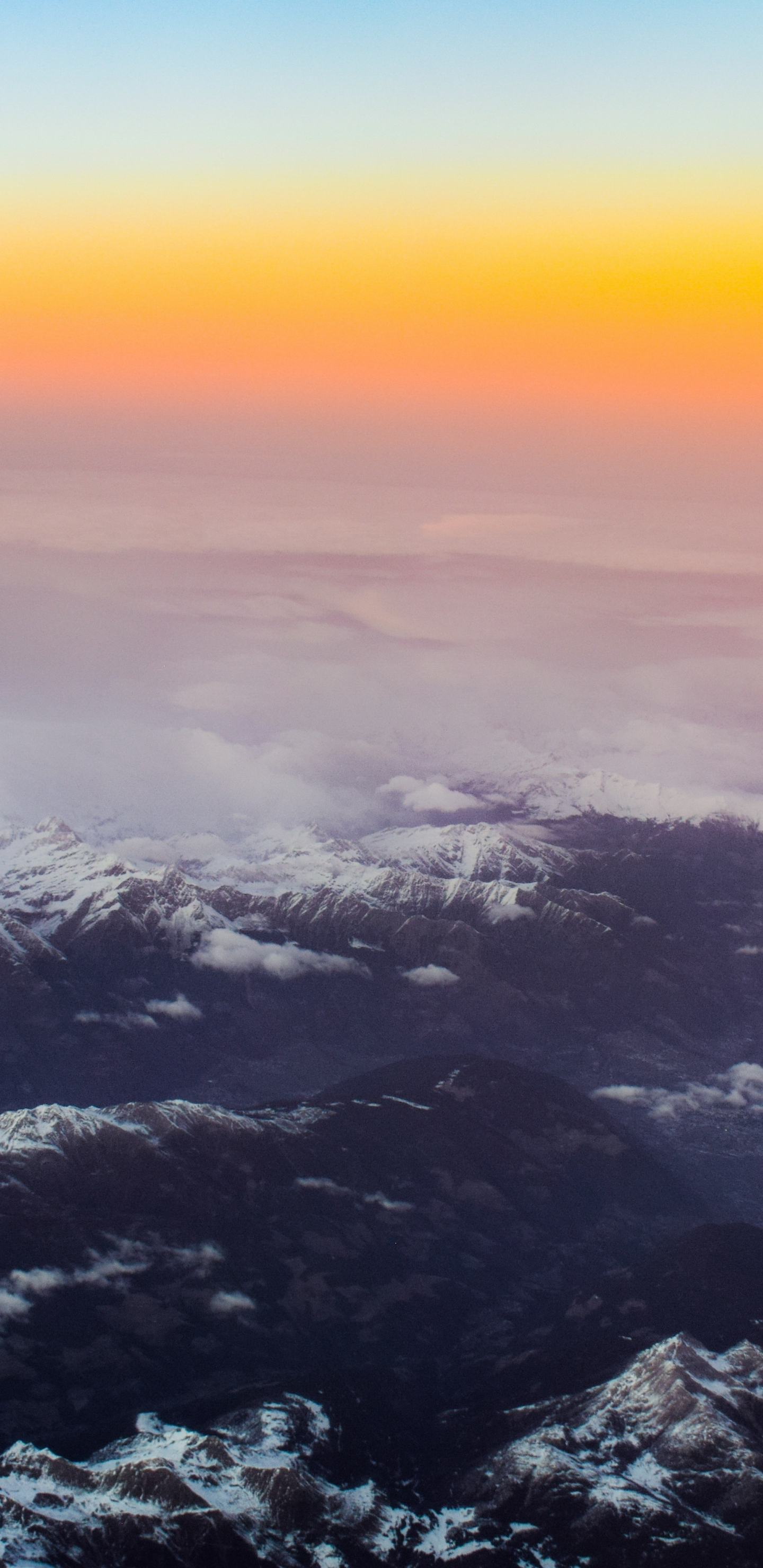 Download wallpaper 1440x2960 mountains, sunset, summits, horizon ...