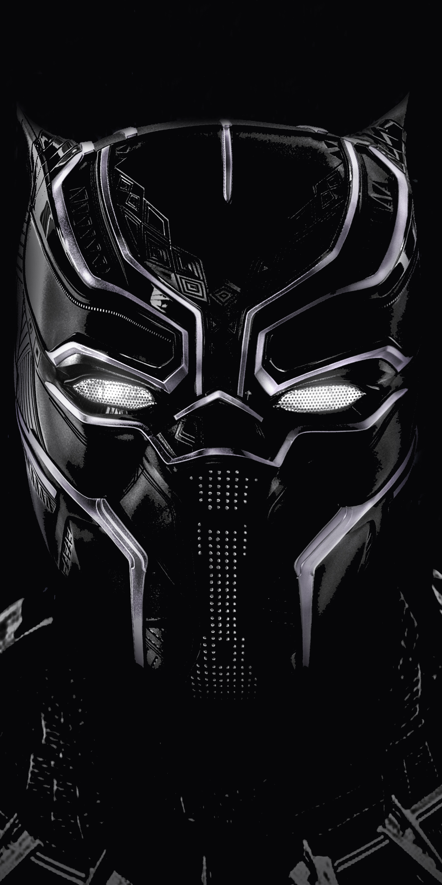 Download 1440x2960 wallpaper  black  panther  black  mask 