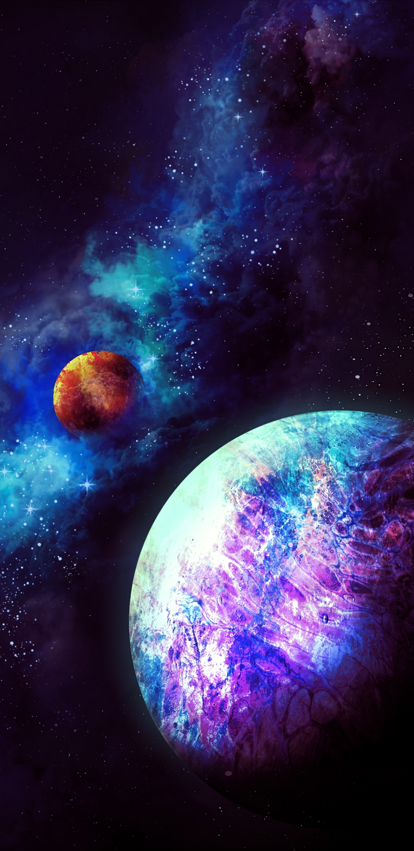 Download wallpaper 1440x2960 planets, nebula, galaxy, samsung galaxy s8 ...