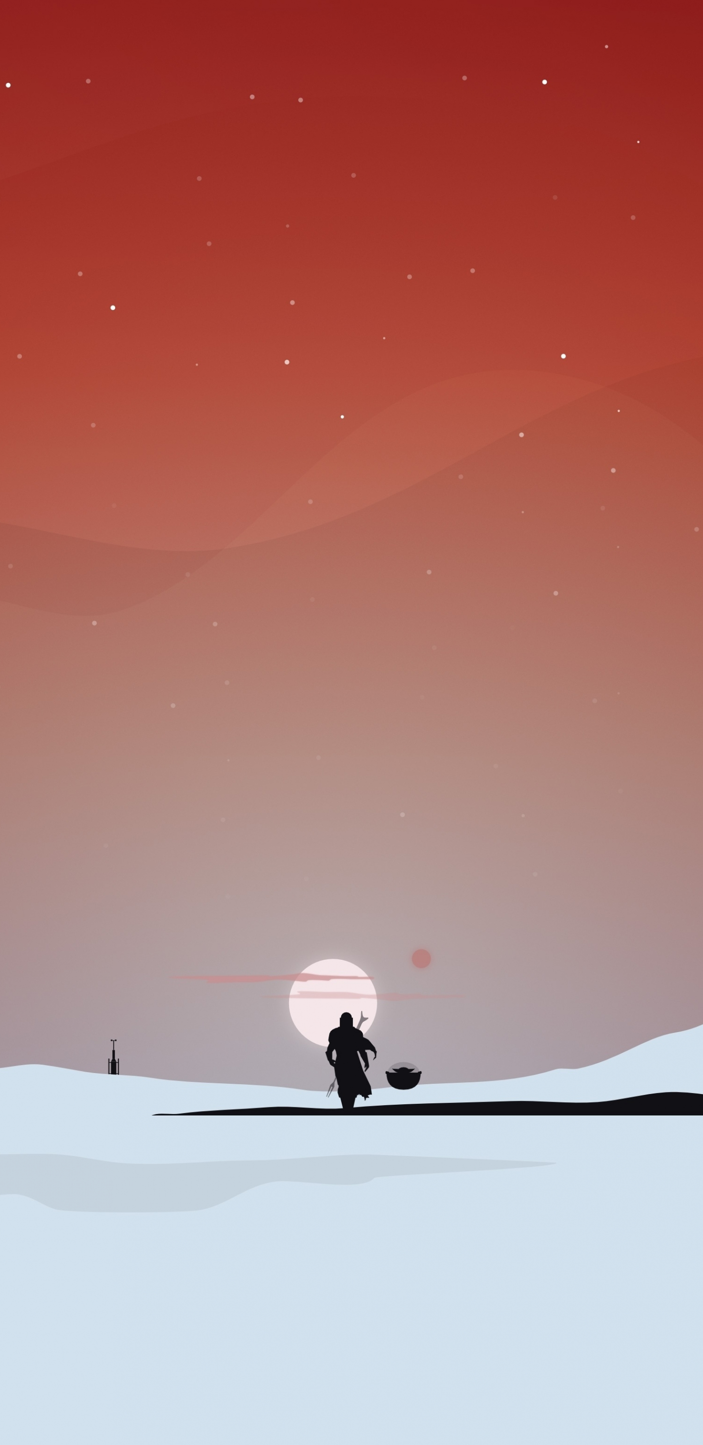 Download 1440x2960 wallpaper minimal, star wars, the mandalorian