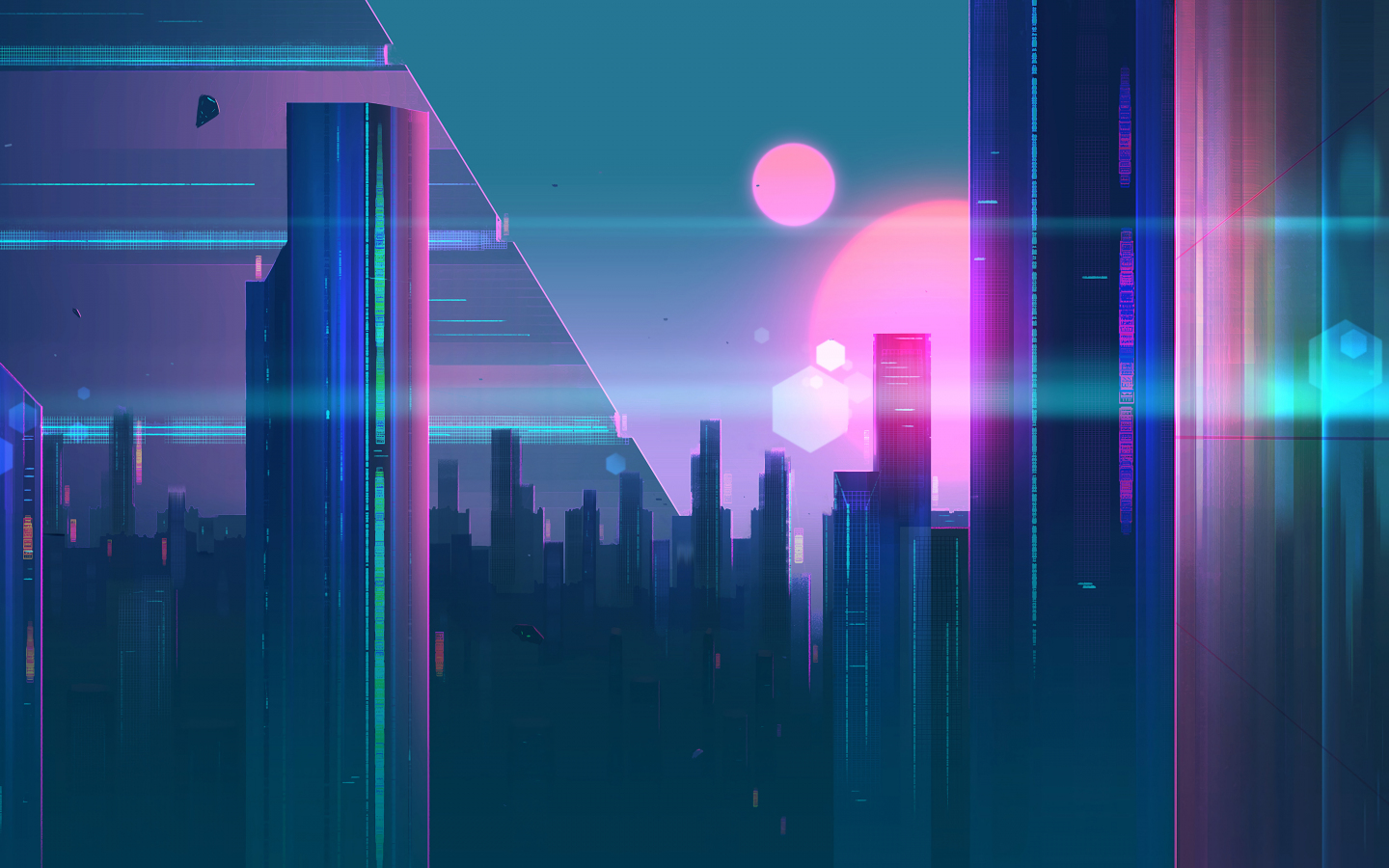 Cyberpunk, city, cityscape, art, 1440x900 wallpaper