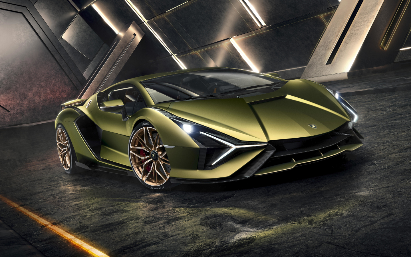 Download wallpaper 1440x900 lamborghini sian, greenish sportcar, 2019,  1440x900 widescreen 16:10 hd background, 22446