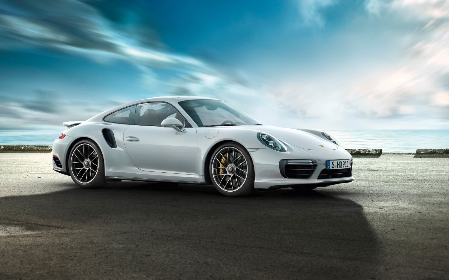 Download wallpaper 1440x900 white, porsche 911 turbo, side view ...