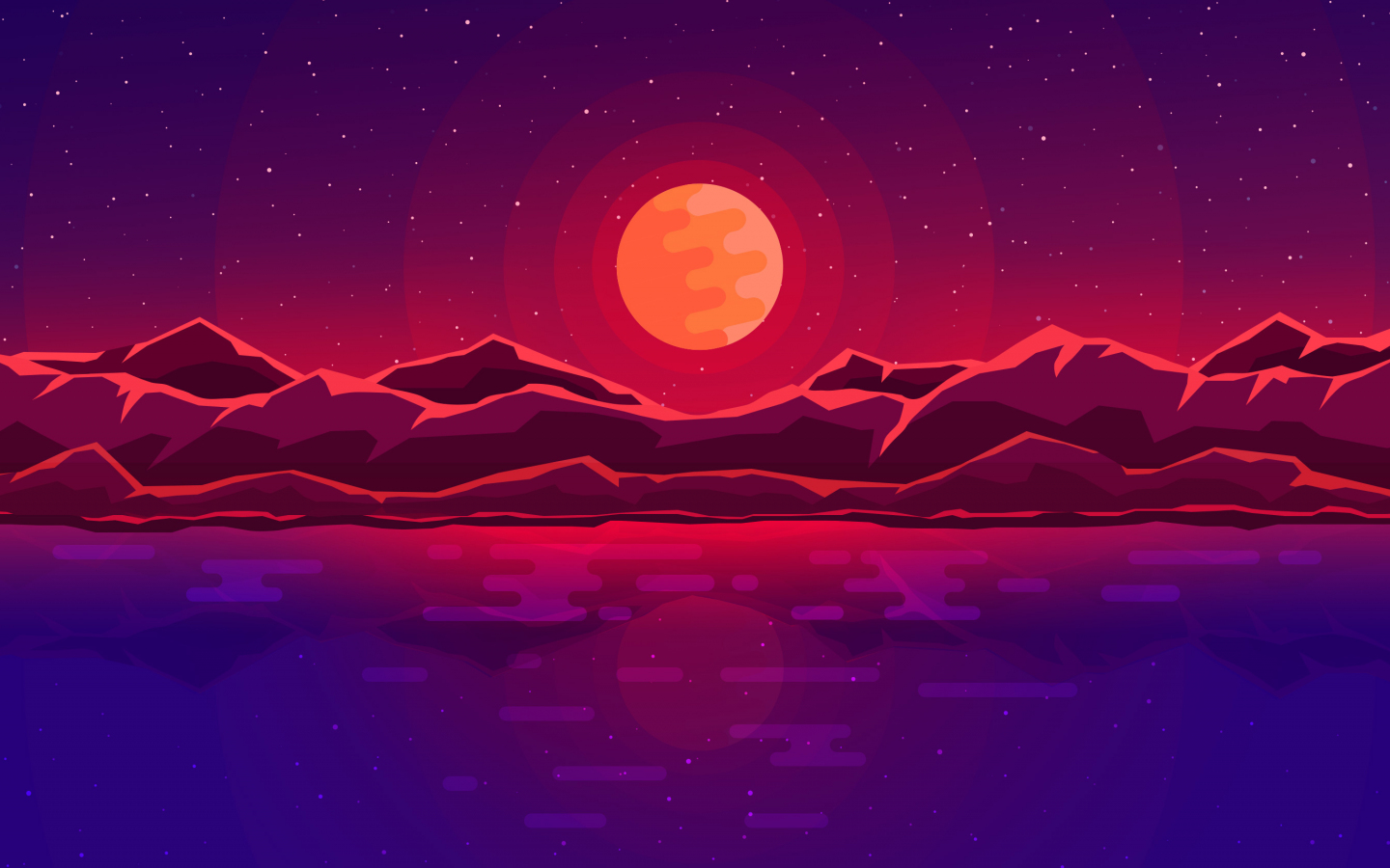 Download 1440x900 Wallpaper Moon Rays Red Space Sky Abstract Mountains Widescreen 16 10 Widescreen 1440x900 Hd Image Background 5365