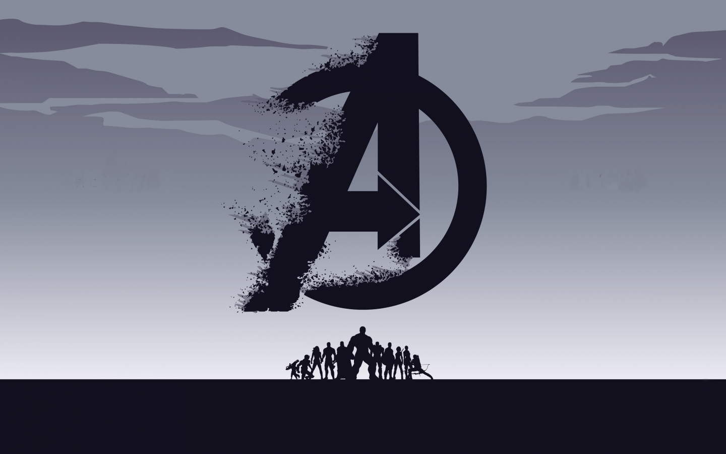 2019 movie, Avengers: Endgame, minimal, silhouette, art, 1440x900 wallpaper