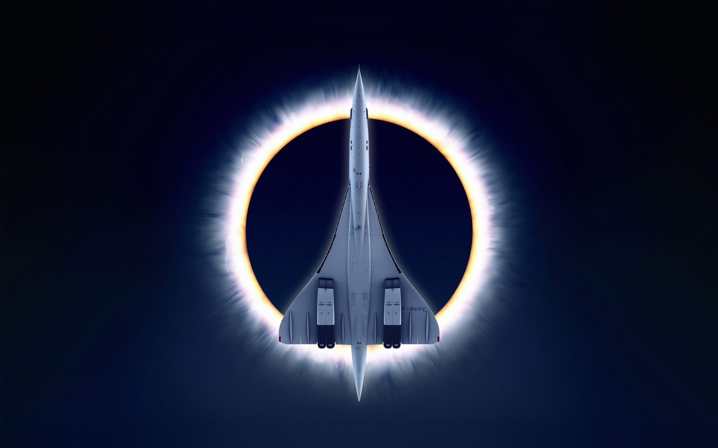 Concorde Carre, eclipse, airplane, moon, aircraft, 1440x900 wallpaper