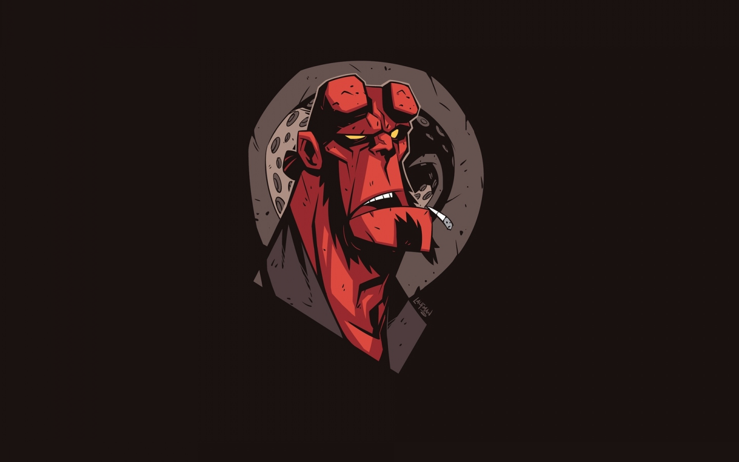 Hellboy, lazy, minimal, 1440x900 wallpaper