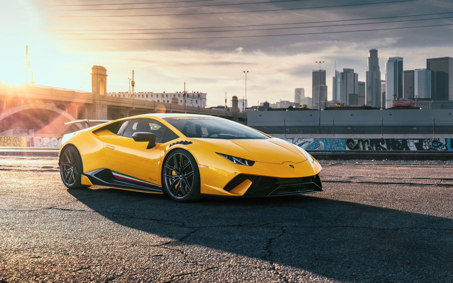 Download wallpaper 1440x900 lamborghini huracan, yellow, sports car,  1440x900 widescreen 16:10 hd background, 21628