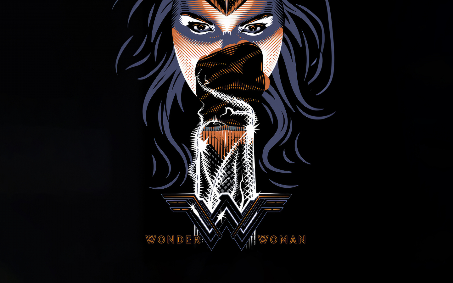 Wonder Woman's fist, minimal, dark, 1440x900 wallpaper