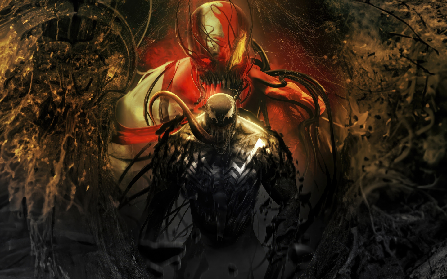 Venom, dark and Cold carnage, villain war, 1440x900 wallpaper