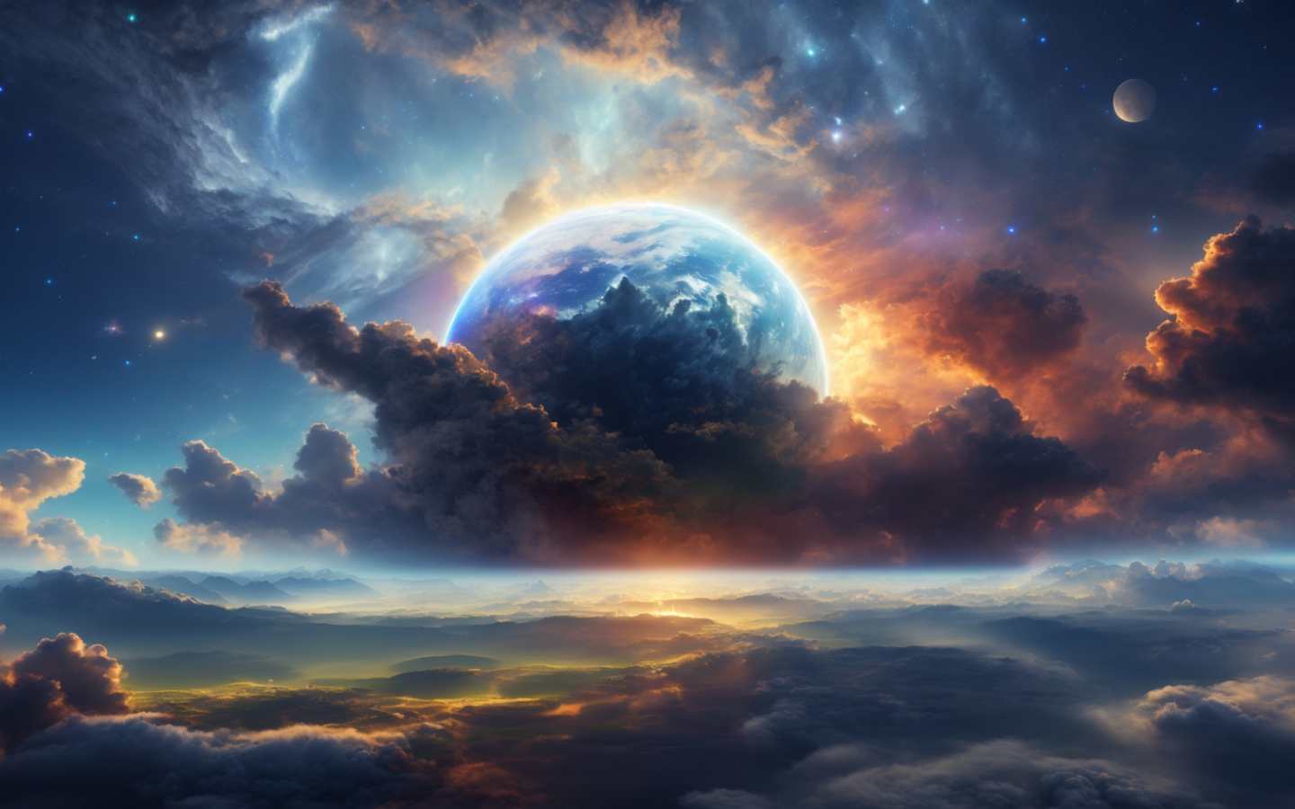 Another world, new planet, 2023 sci-fi art, 1440x900 wallpaper