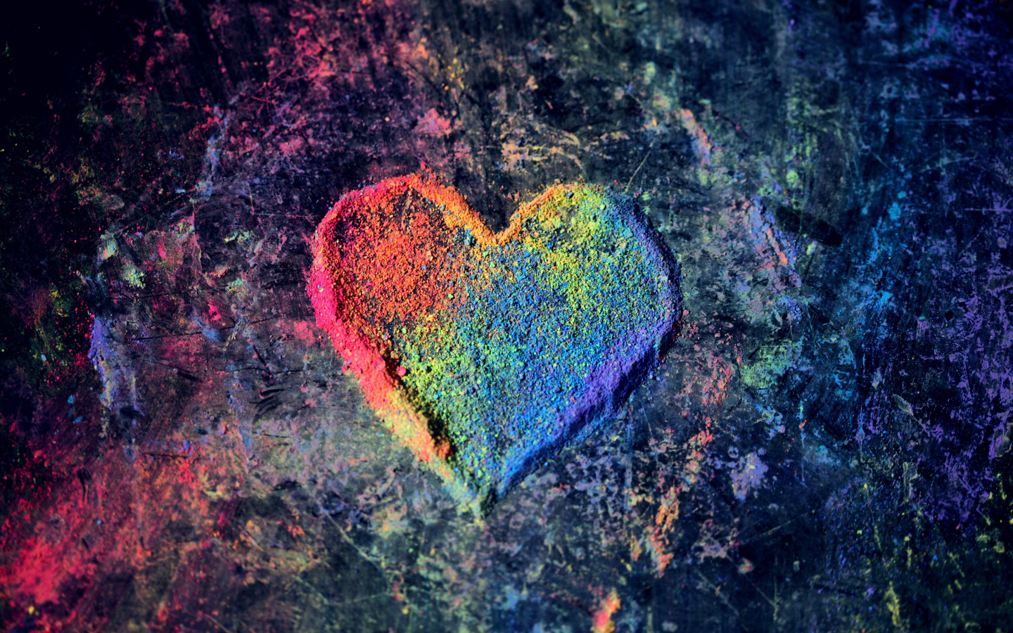 Download 1440x900 Wallpaper Chalk Dust Heart Shape Colorful Widescreen 16 10 Widescreen 1440x900 Hd Image Background