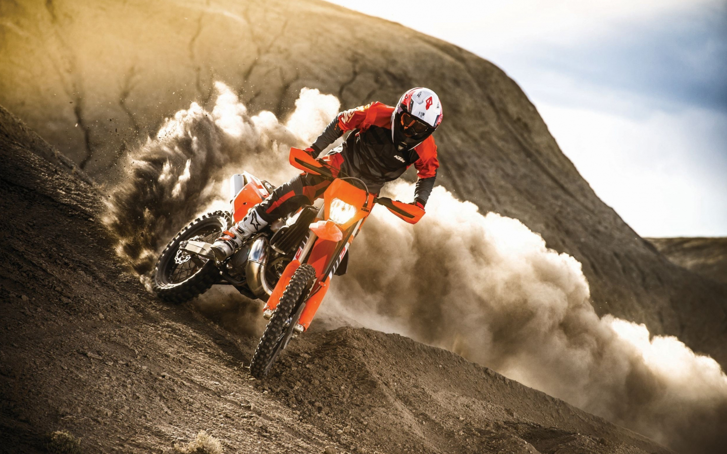 Download wallpaper 1440x900 motocross, dusk, bike, race, 1440x900  widescreen 16:10 hd background, 7917