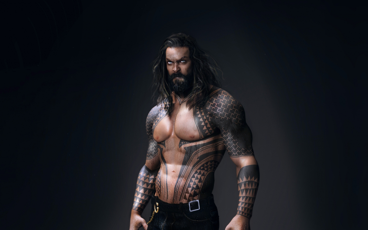 Aquaman, Jason Momoa, tattoo, 1440x900 wallpaper
