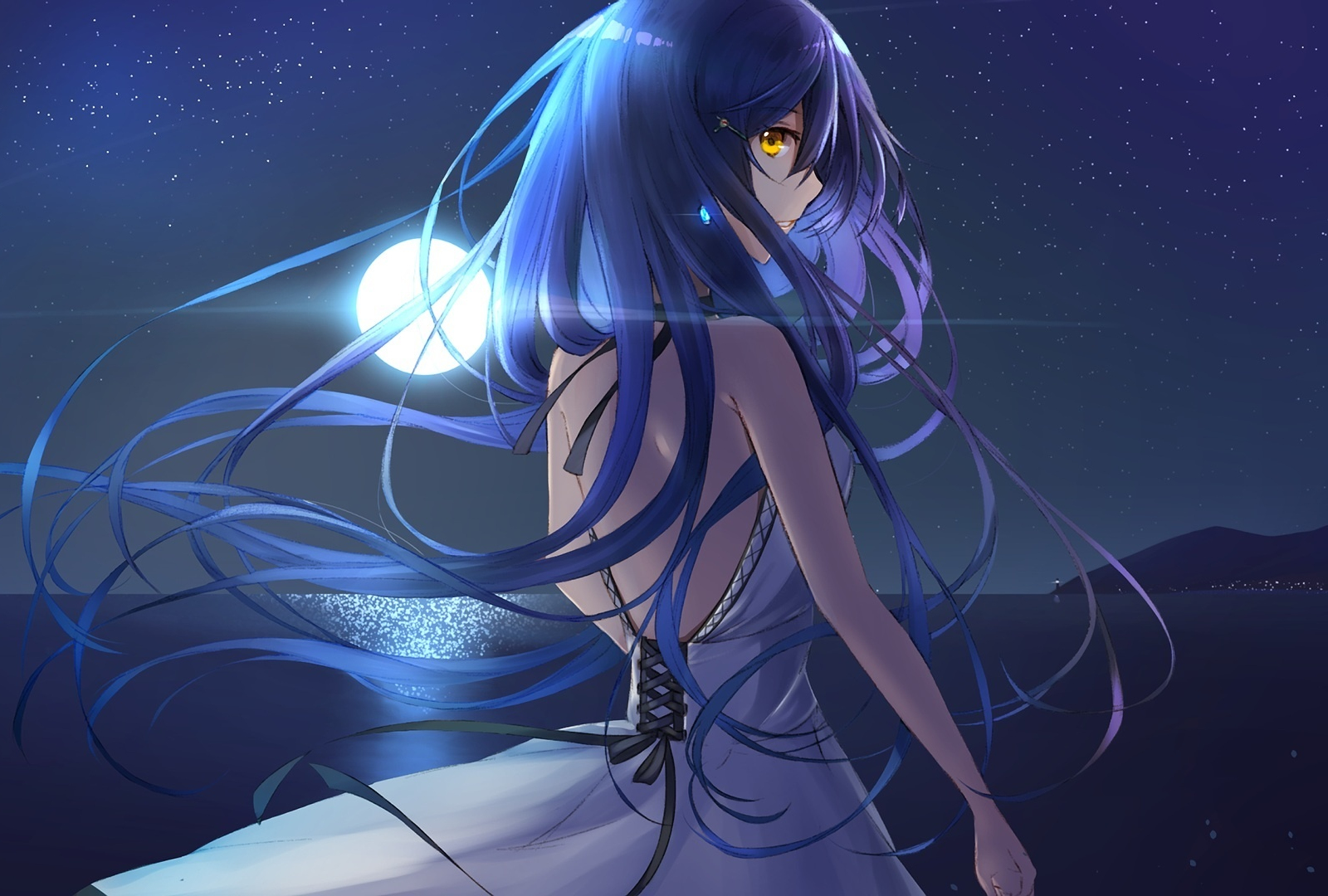 Anime girl with blue hair and prom night - wide 1