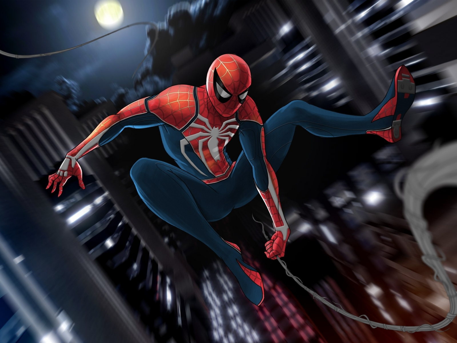 Download wallpaper 1600x1200 artwork, swing, marvel, spider-man ...