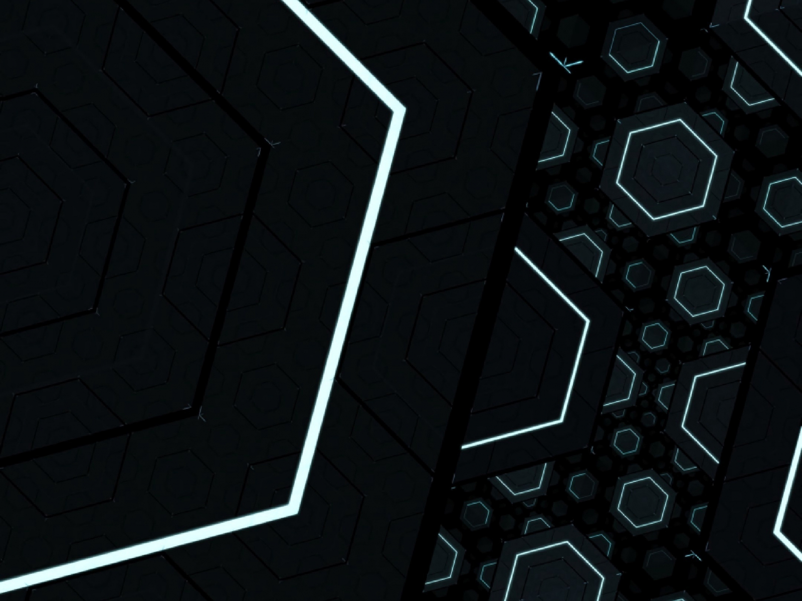 Fractal, black, hexagons, 1600x1200 wallpaper