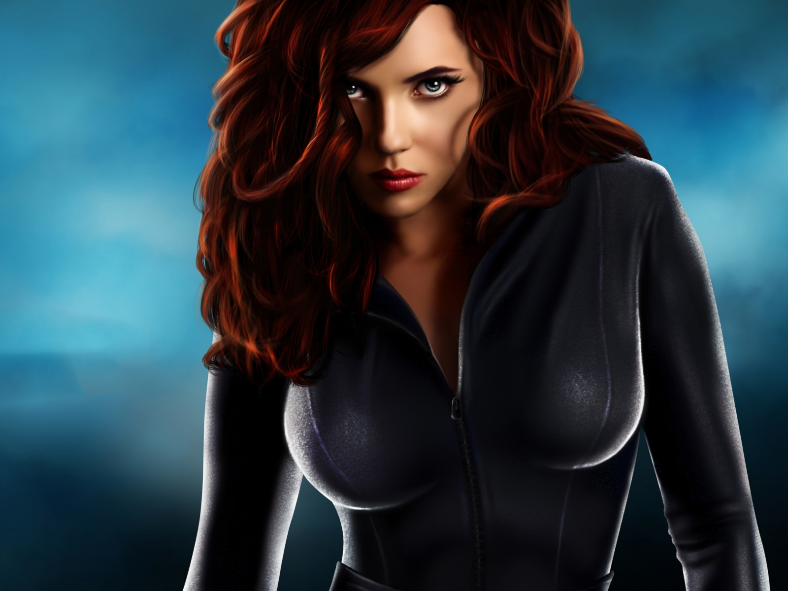 Black Widow, hot avenger, art, 1600x1200 wallpaper.