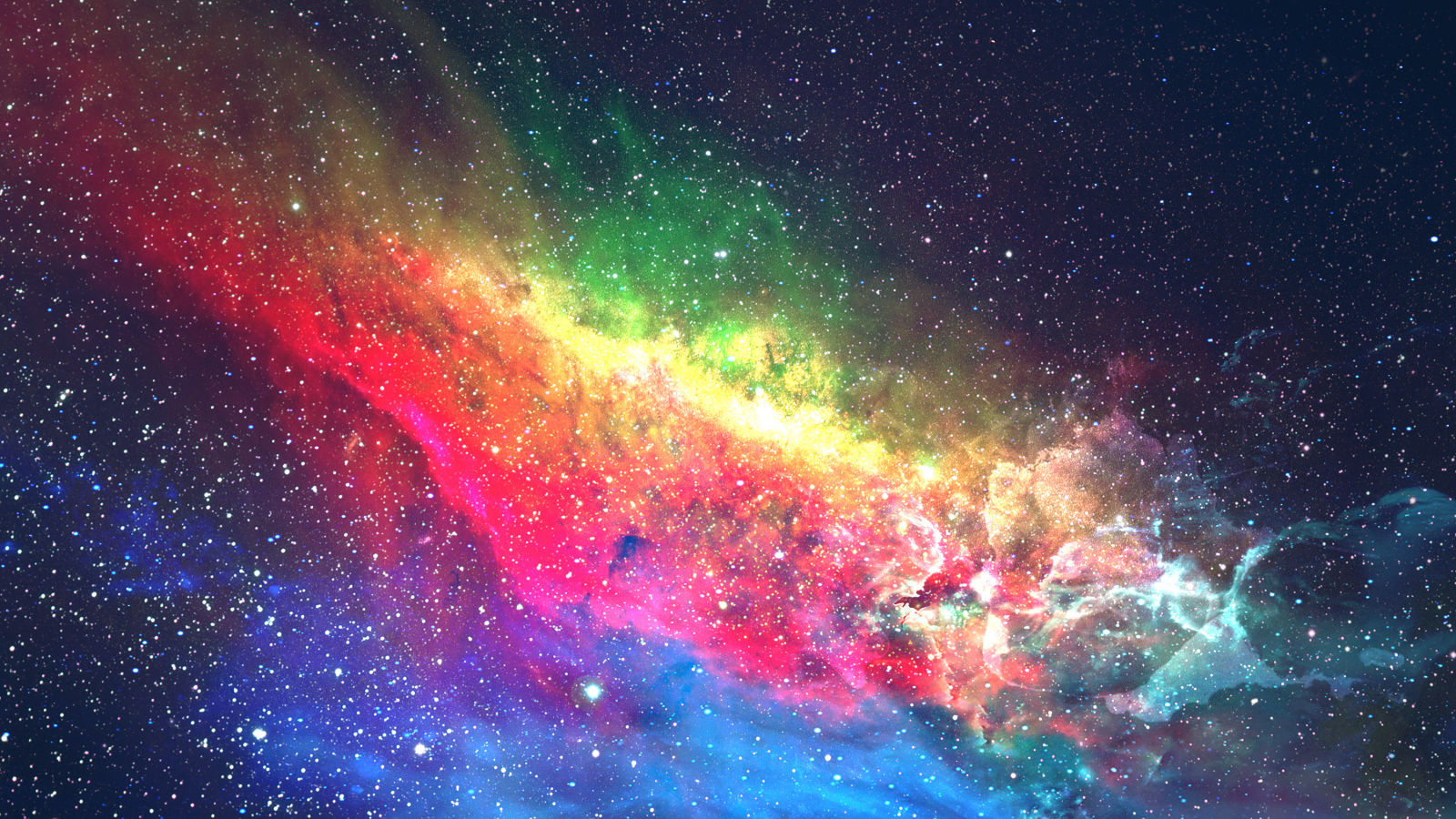 Download wallpaper 1600x900 colorful, galaxy, space, digital art, 16:9