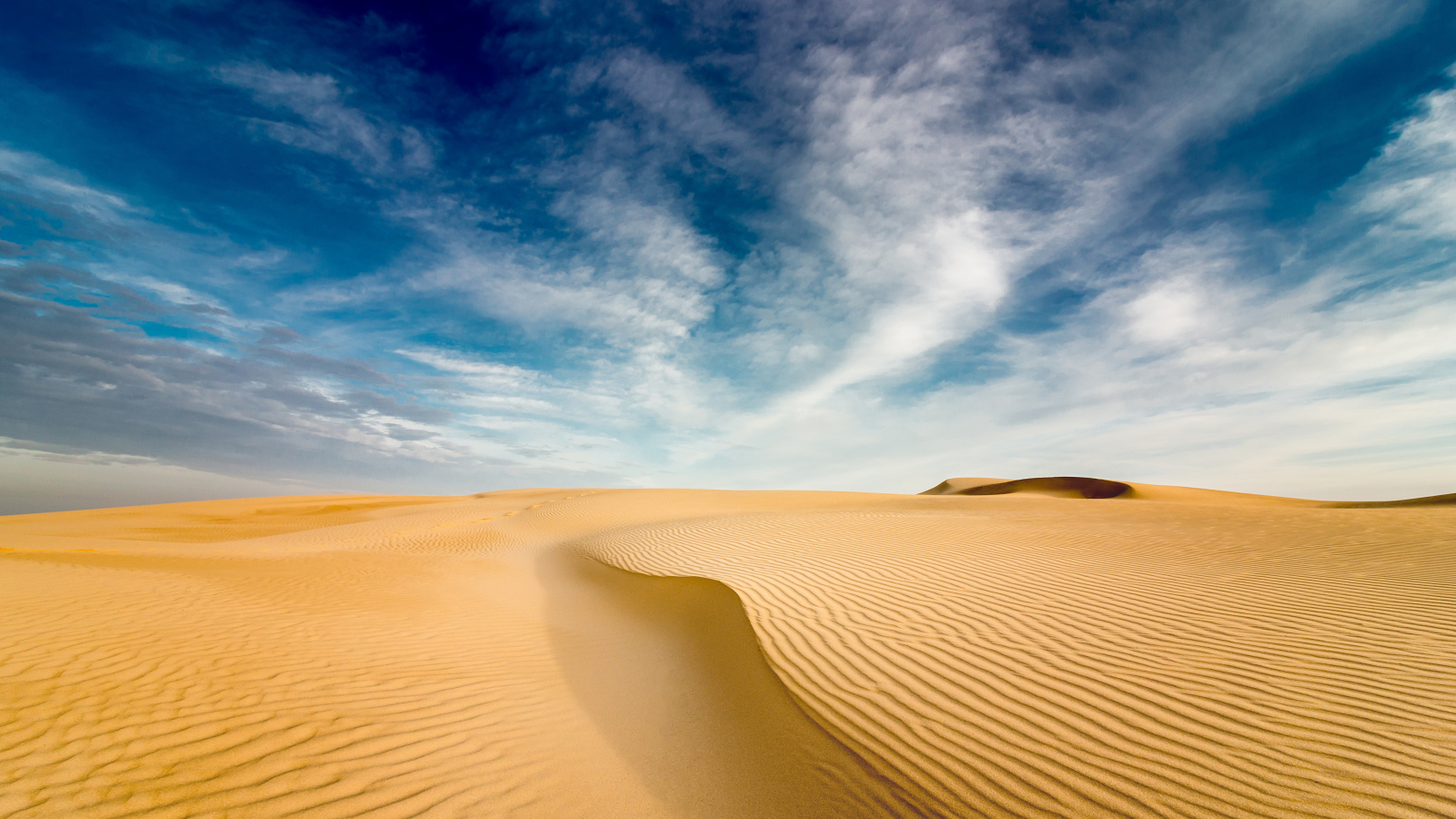 Download wallpaper 1600x900 desert sand, dunes, landscape, sunny day ...