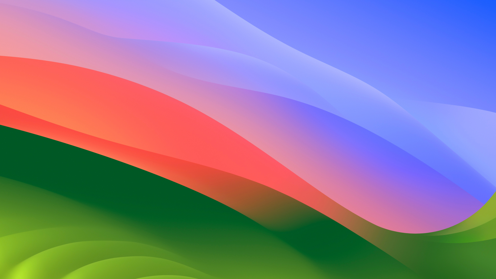 MacOS Sonoma, colorful waves, stock photo, 1600x900 wallpaper