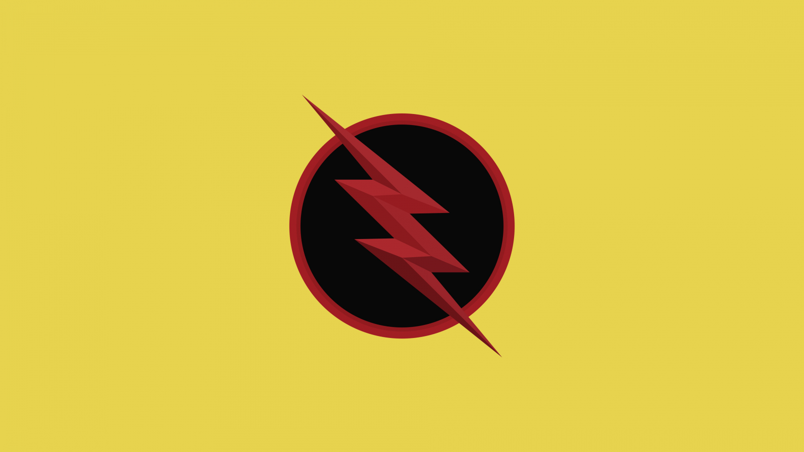 Reverse flash, logo, dc comics, minimal, 1600x900 wallpaper