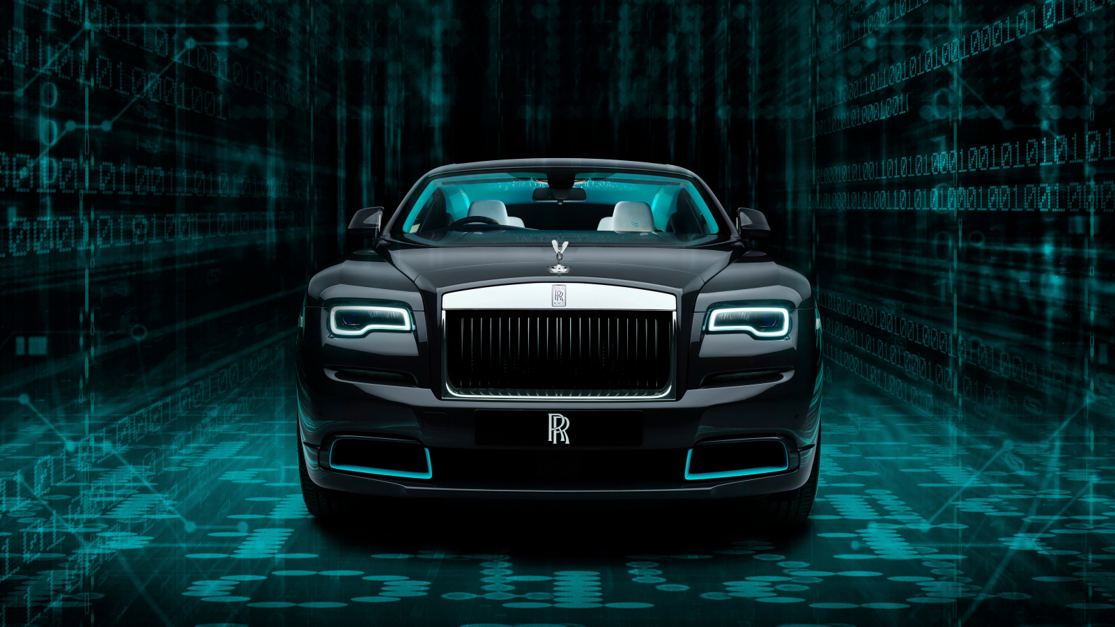 Download wallpaper 1600x900 luxurious, black car, rolls-royce wraith, 2020,  16:9 widescreen 1600x900 hd background, 25380