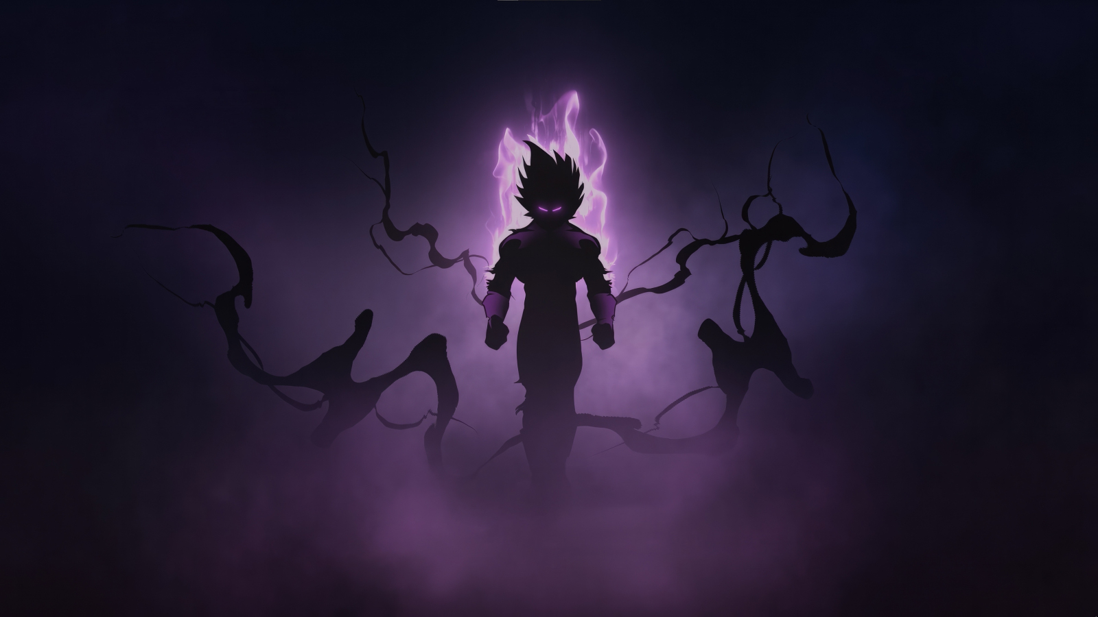 Download wallpaper 1600x900 vegeta's true power, minimal, 16:9 ...