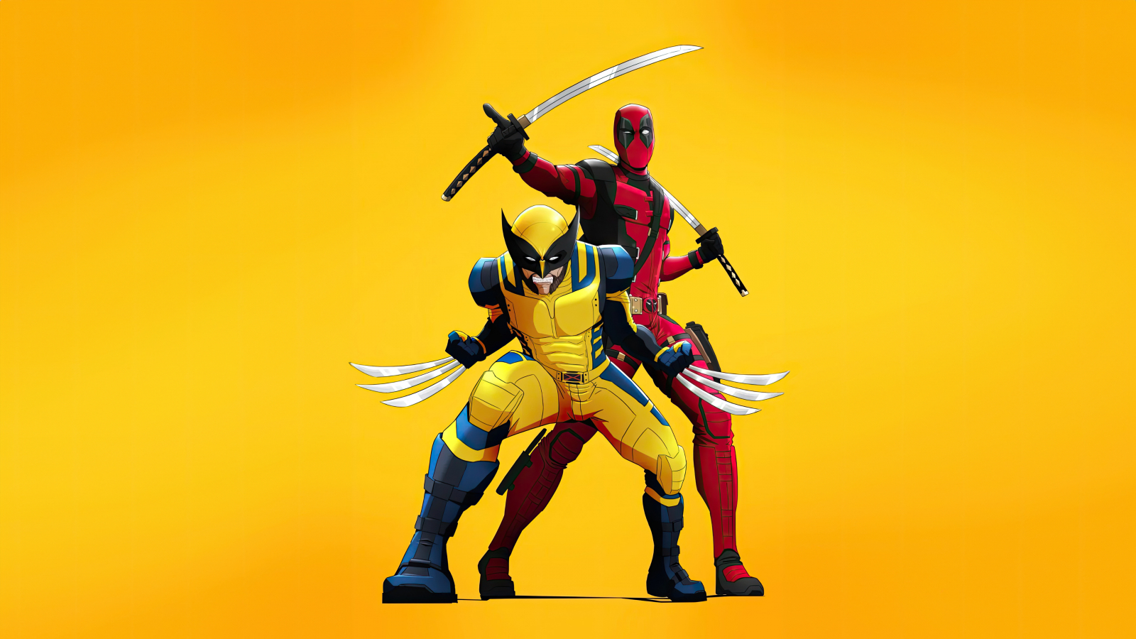 Download wallpaper 1600x900 deadpool and wolverine, together as team ...