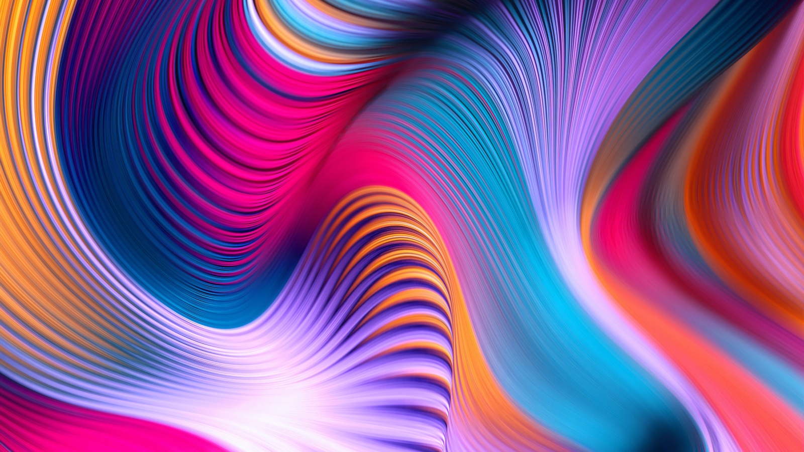 Download wallpaper 1600x900 colorful, abstract, art, waves, 16:9 ...