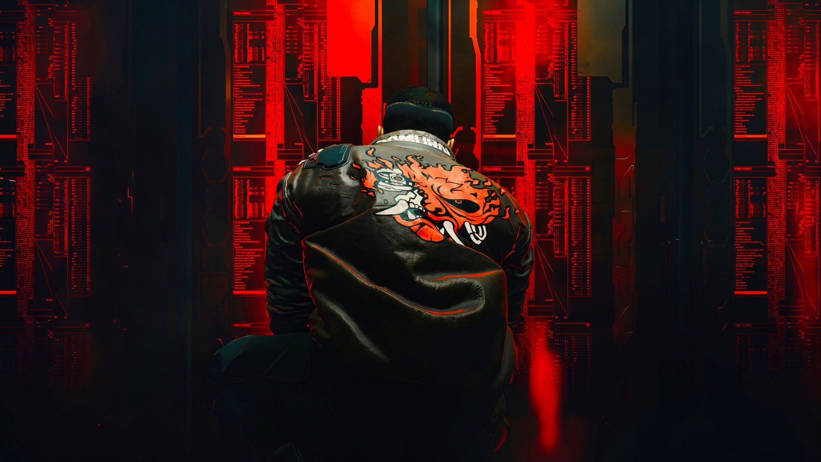 Download Wallpaper 1600x900 Samurai Print On Jacket, Cyberpunk 2077