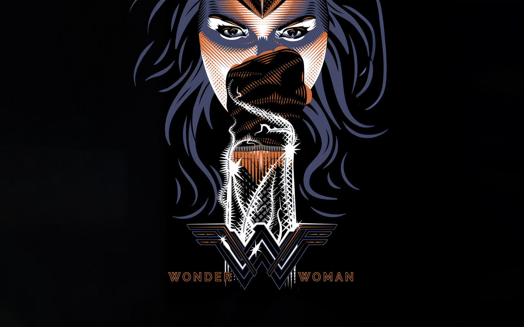 Wonder Woman's fist, minimal, dark, 1680x1050 wallpaper
