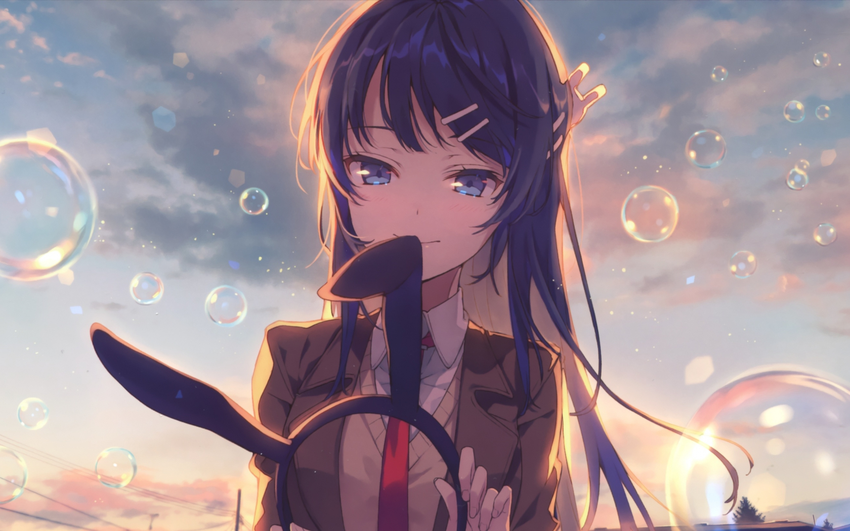 Download 1680x1050 Wallpaper Beautiful Anime Girl Mai Sakurajima