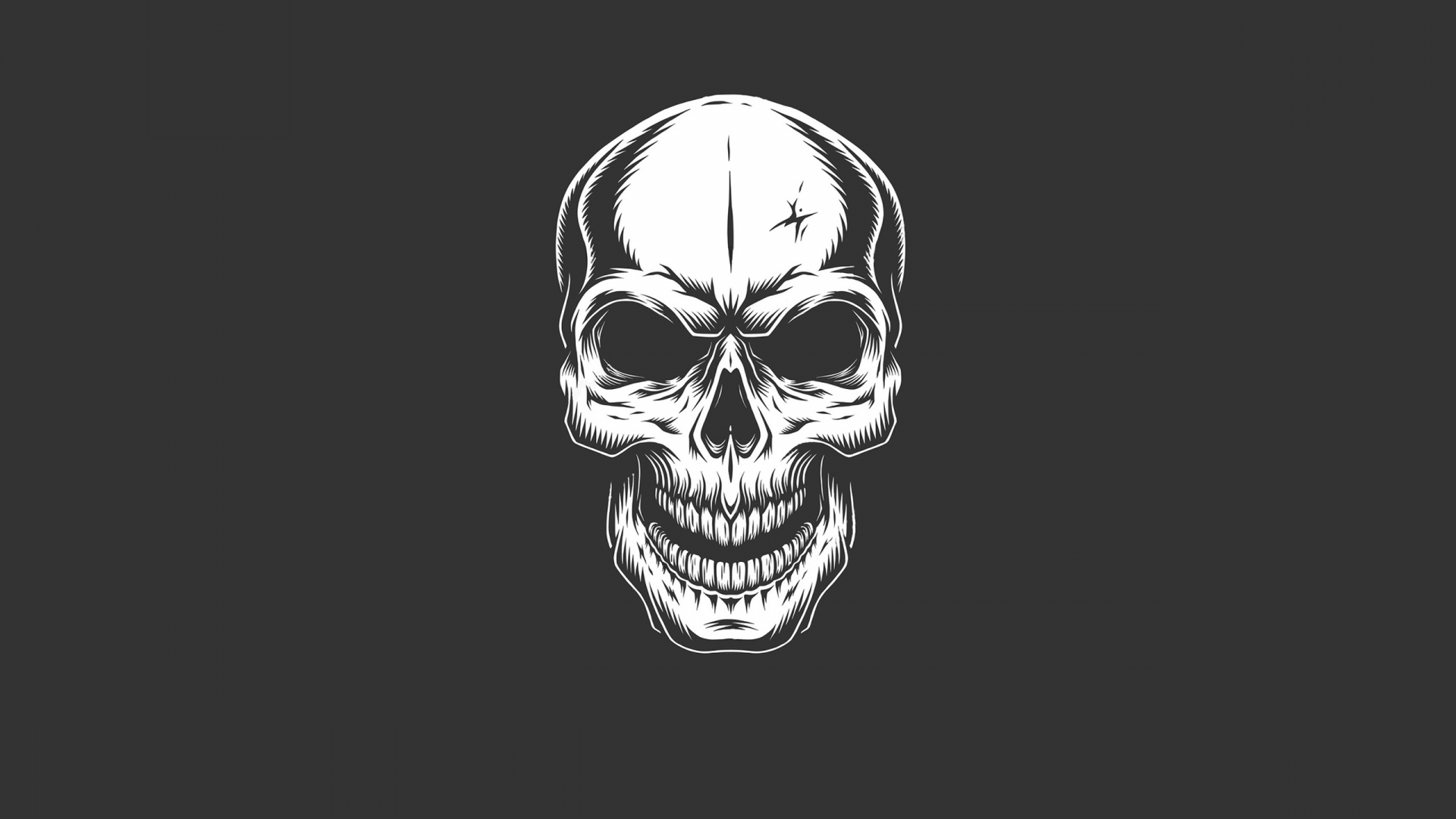 Download 1920x1080 wallpaper minimal, white skull, gray backgrounds ...