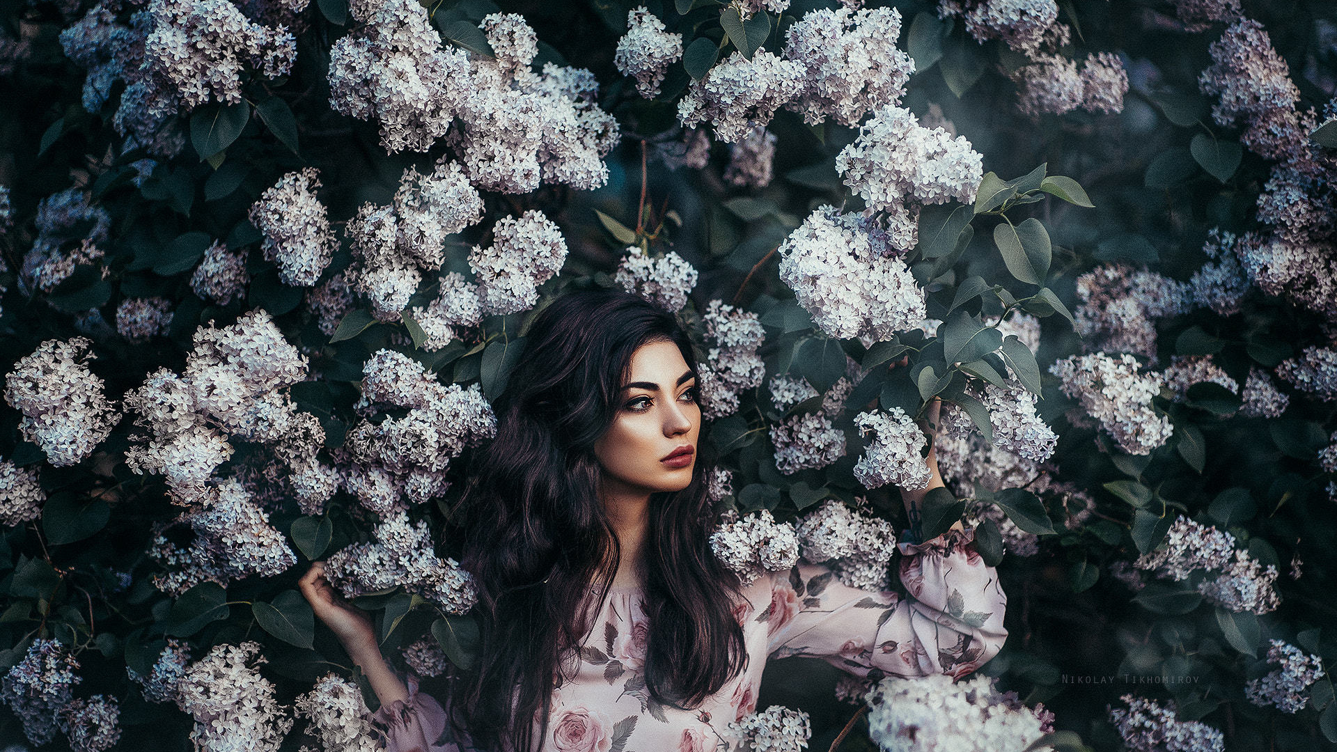 Download wallpaper 1920x1080 flowers and woman, photoshoot, full hd, hdtv,  fhd, 1080p wallpaper, 1920x1080 hd background, 8376