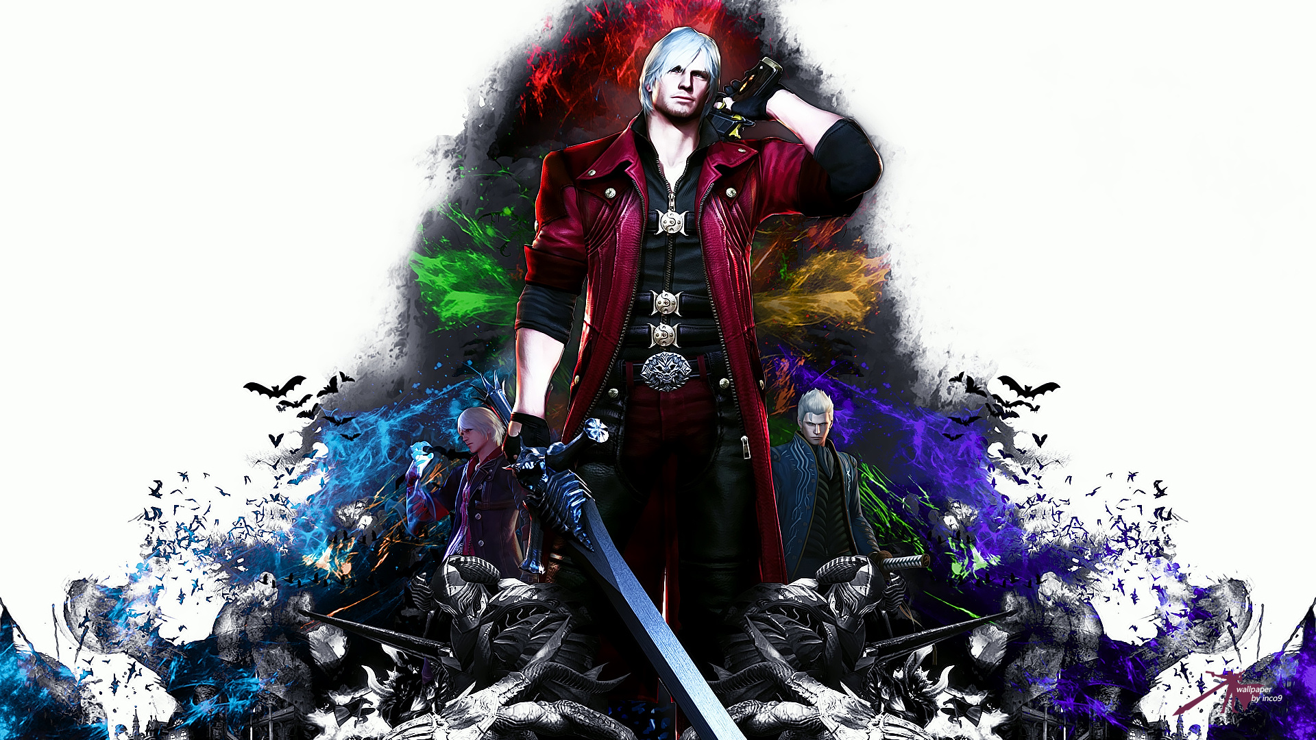 2018, video game, Dante, Devil May Cry5, fire, 1080x1920 wallpaper