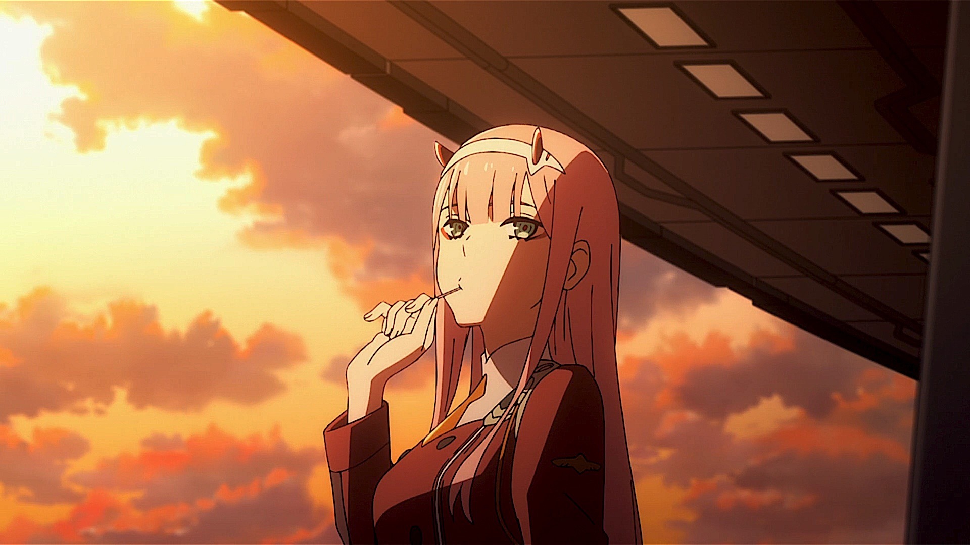 Download 1920x1080 Wallpaper Under Bridge Anime Girl Zero Two