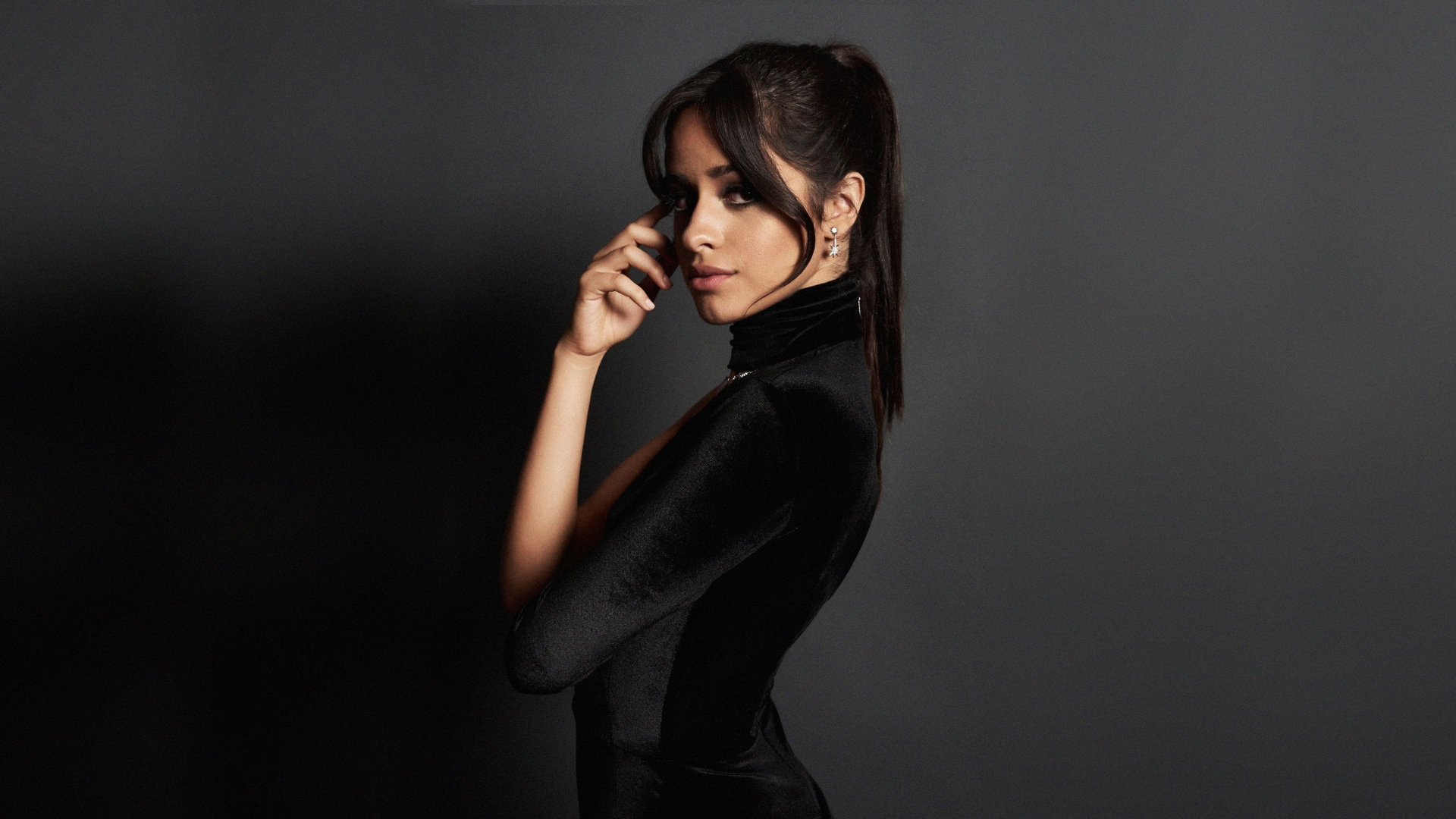 Download wallpaper 1920x1080 camila cabello, photoshoot, black dress ...