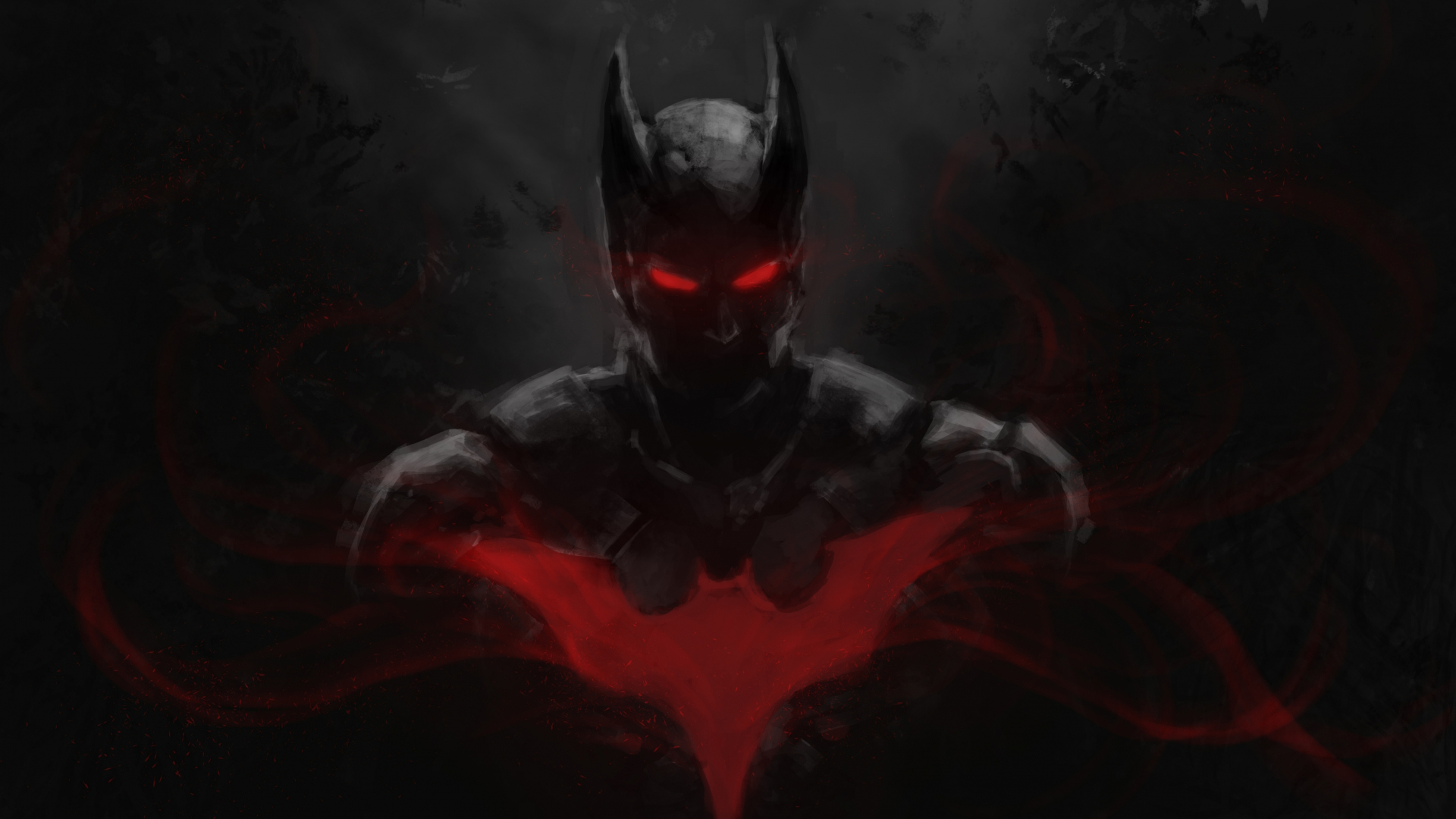 Download red glowing eyes, batman, dark 1920x1080 wallpaper, full hd ...