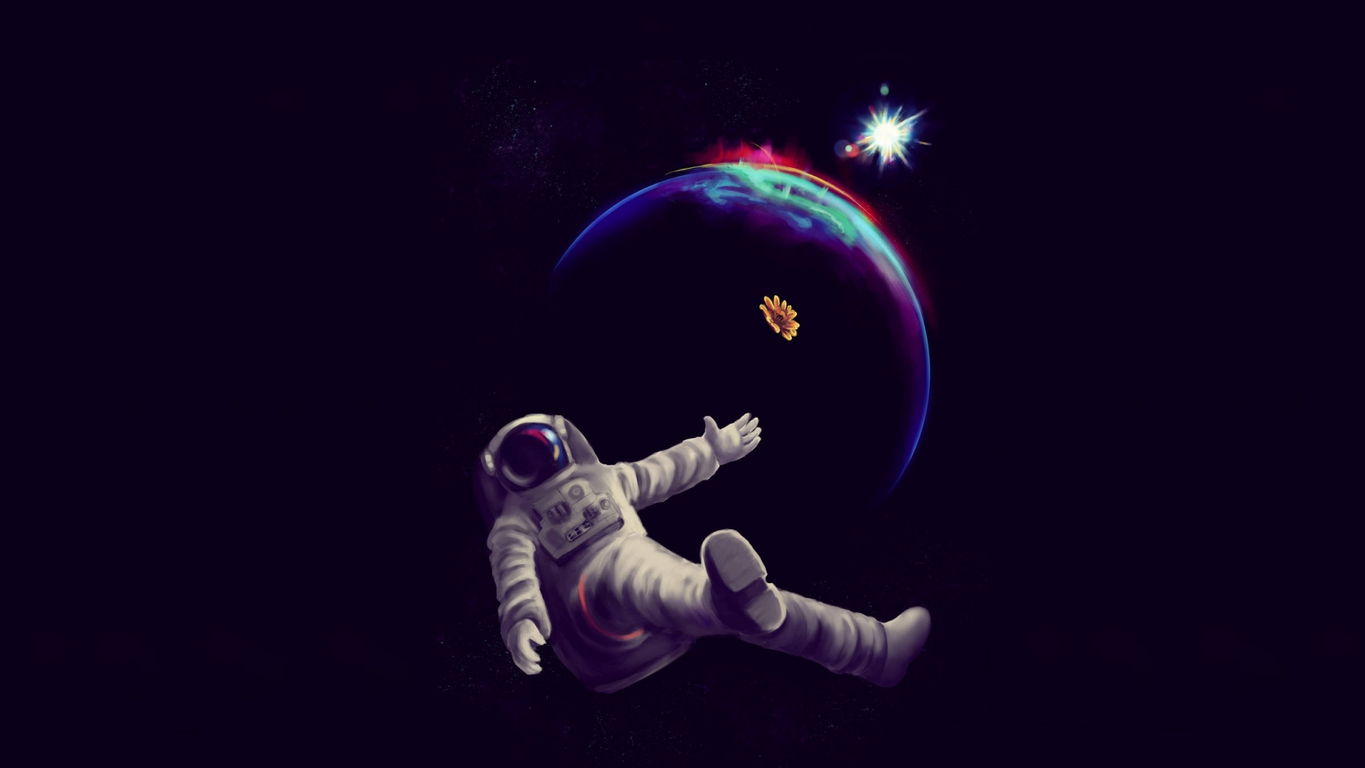 Download Wallpaper 1920x1080 Planet Astronaut Dark Minimal Full Hd Hdtv Fhd 1080p 2425