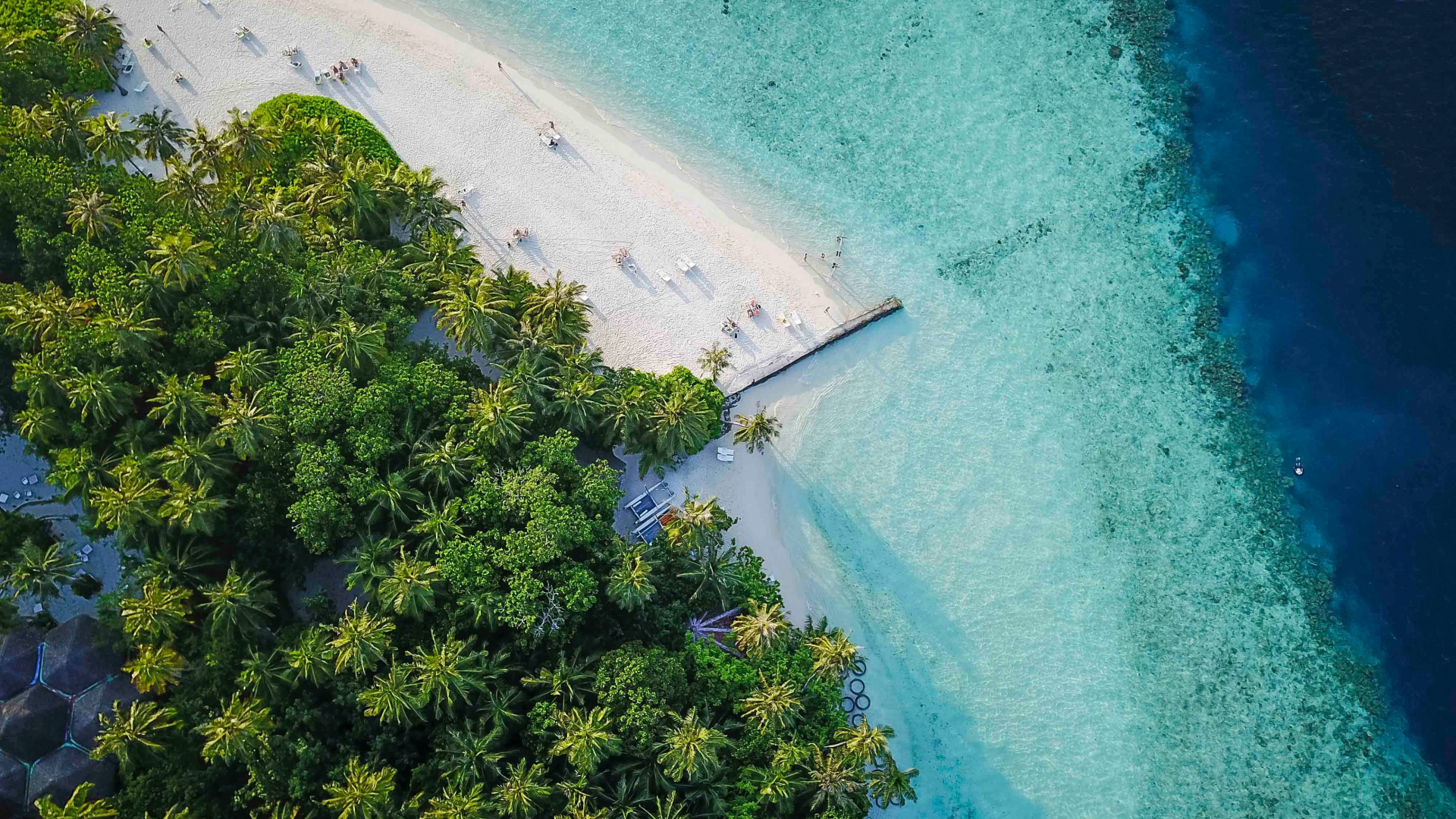 Download Wallpaper 1920x1080 Maldives Island Tropical Aerial View Beach Full Hd Hdtv Fhd