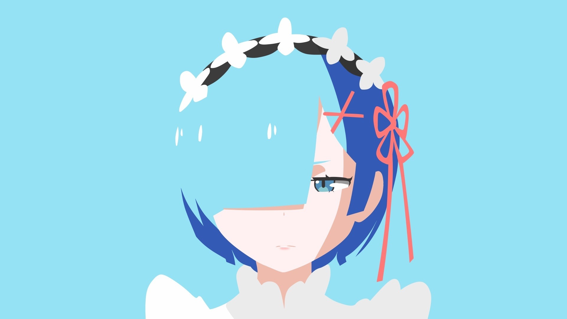 Download 1920x1080 Wallpaper Blue Hair Anime Girl Re Zero Rem